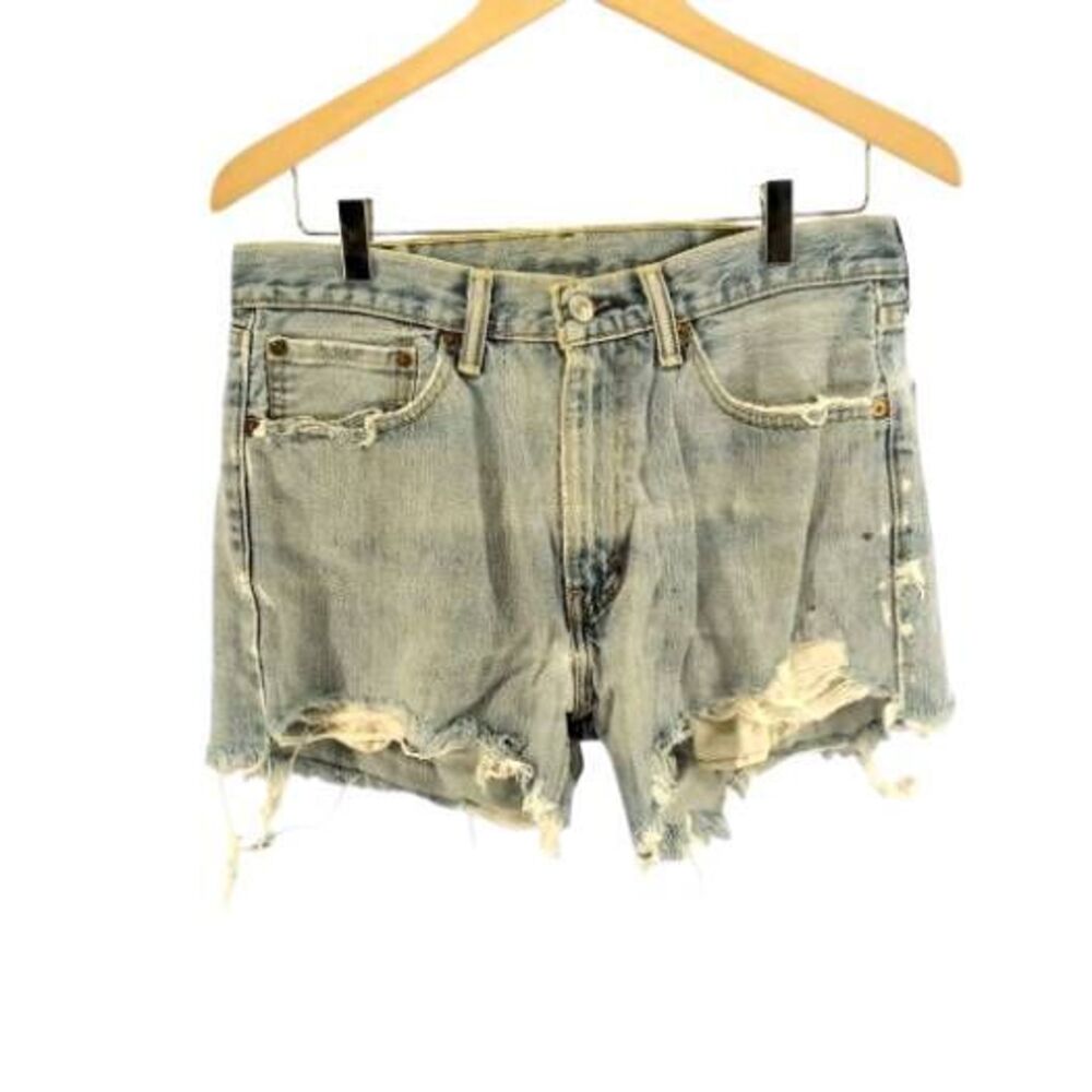 Vintage Levi's 501 Distressed Cut Off Denim Shorts Women's Size 32